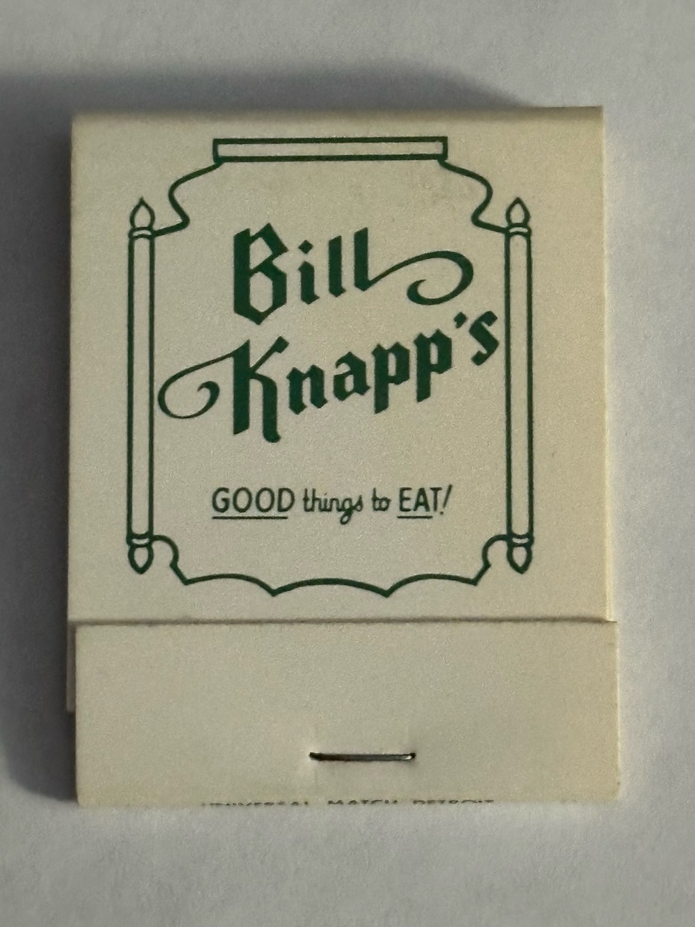 Vintage Matchbook Bill Knapps Restaurant Chain MI Michigan Mid Americas Finest